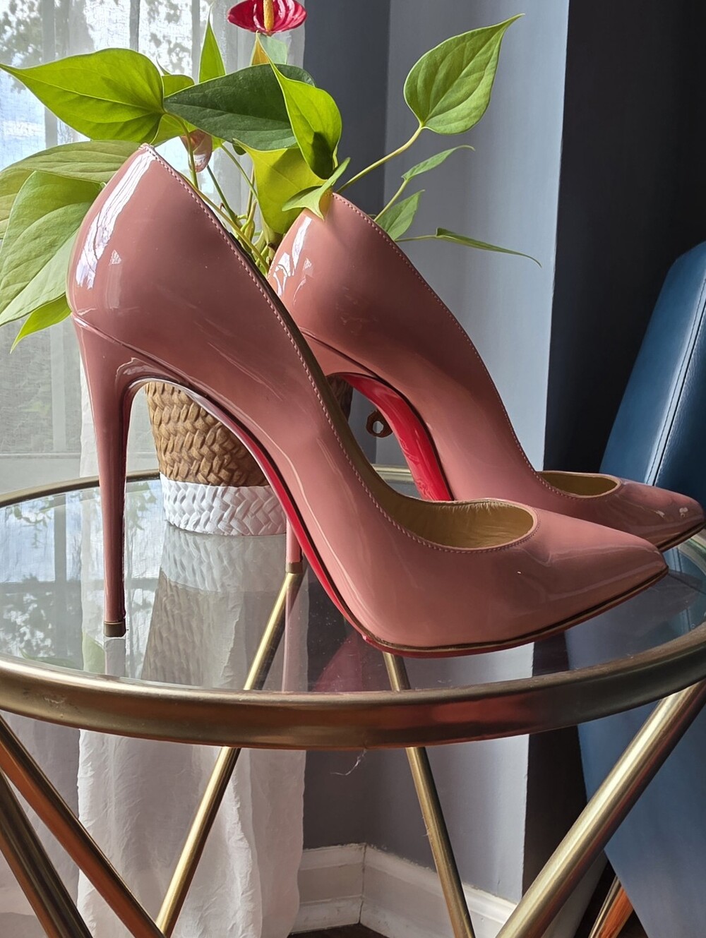 Christian Louboutin Pink Patent Pigalle Follies Stiletto Pumps